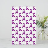 Paars lintpatroon briefpapier (Staand voorkant)