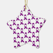 Paars lintpatroon keramisch ornament (Links)