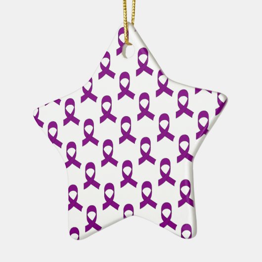 Paars lintpatroon keramisch ornament (Links)