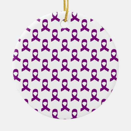 Paars lintpatroon keramisch ornament (Voorkant)