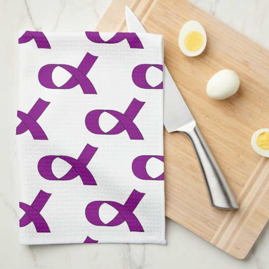 Paars lintpatroon theedoek (Quarter Fold)