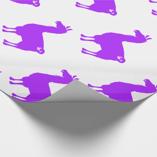 Paars Llama-pakpapier Cadeaupapier (Hoek)