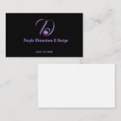 Paars Logo Diamond Rhinestone Initiaal Visitekaartje (Voorkant / Achterkant)