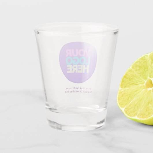 Paars | Logo en tekst Shot Glas (Achterkant)