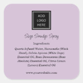 Paars | Logo Ingrediënten Productlabels Vierkante Sticker (Voorkant)