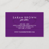 Paars Logo Kat Dog Pet Visitekaartje (Achterkant)