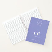 Paars logo monogram initialen zakelijk elegant notitieboek (Binnen)