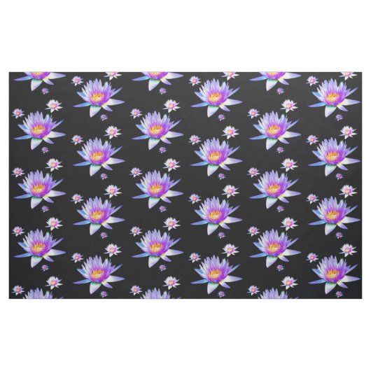 Paars Lotus Flower Pattern Stof (Yard (91,4 cm))