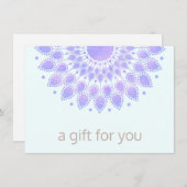 Paars Lotus Mandala Salon Spa Gift Certificate (Voorkant / Achterkant)