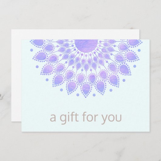 Paars Lotus Mandala Salon Spa Gift Certificate (Voorkant / Achterkant)