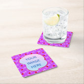 Paars LOVE Heart Elegant Kartonnen Onderzetters (Insitu)