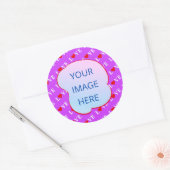 Paars LOVE Heart Elegant Ronde Sticker (Envelop)