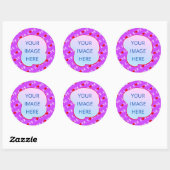 Paars LOVE Heart Elegant Ronde Sticker (Vel)