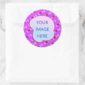 Paars LOVE Heart Elegant Ronde Sticker (Tas)
