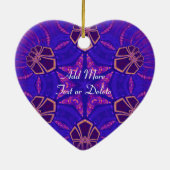 Paars Love Heart Valentijn Wedding Ornament (Achterkant)