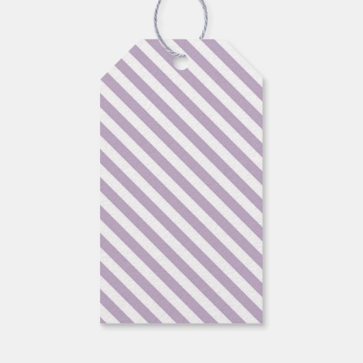 Paars Love Stripes Pattern Party Favor Gift Label Cadeaulabel (Achterkant)