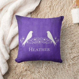 Paars Lovevogels Floral-wijn Sierkussen