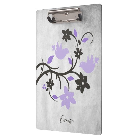 Paars Lovevogels - Gepersonaliseerd klembord (Links)