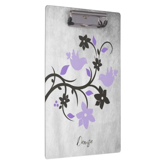 Paars Lovevogels - Gepersonaliseerd klembord (Rechts)