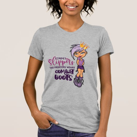 Paars-Lovin' Tomboy Princess T-shirt (Heather) (Voorkant)
