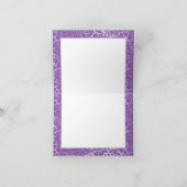 Paars luipaard patroon met aangepaste monogram en bedankkaart (Binnen)