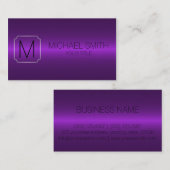 Paars Luxe roestvrij staalmonogram Visitekaartje (Voorkant / Achterkant)