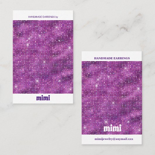 Paars luxe spaarscherm visitekaartje (Voorkant / Achterkant)