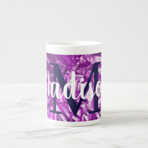 Paars Luxurous aangepast monogram op maat Porselein Kop