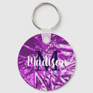 Paars Luxurous aangepast monogram op maat Sleutelhanger
