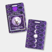Paars maan kind badge (Voor- en achterkant)