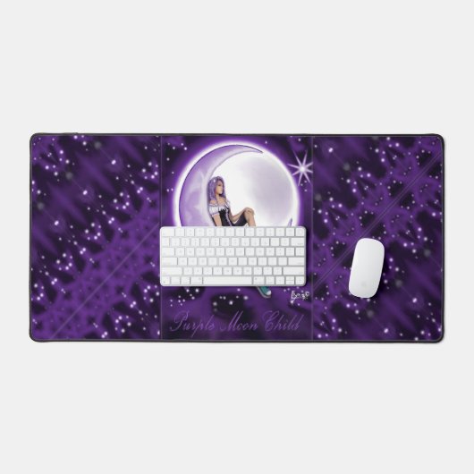 Paars maan kind bureaumat (Keyboard & Muis)