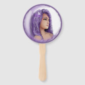 Paars maan kind handwaaier (Achterkant)