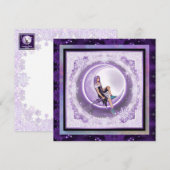 Paars maan kind kaart (Voorkant / Achterkant)