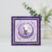 Paars maan kind kaart (Staand voorkant)