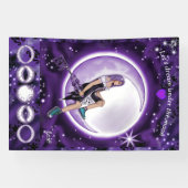 Paars maan kind spandoek (Horizontaal)