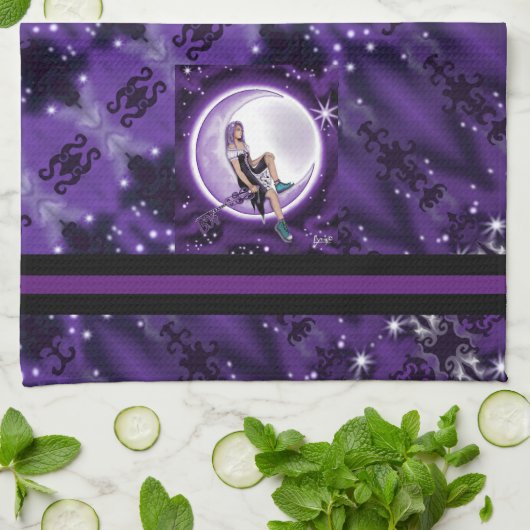 Paars maan kind theedoek (Gevouwen)