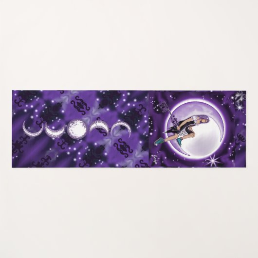 Paars maan kind yogamat (Voorkant (horizontaal))