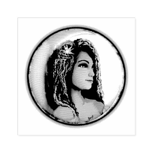 Paars-maankind Rubberstempel (Afrduk)