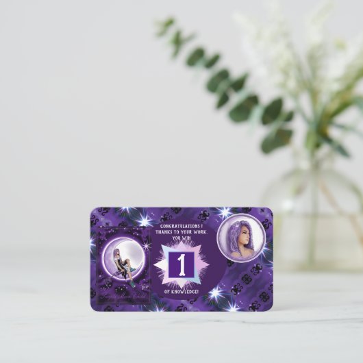 Paars-maankind Visitekaartje (Staand voorkant)