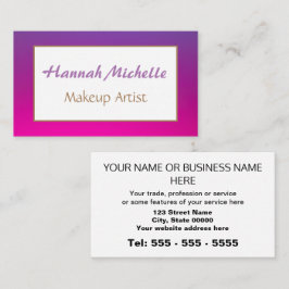 Paars Magenta Makeup Artist Visitekaartje