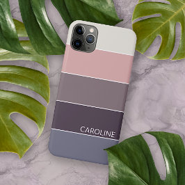Paars Magenta Mauve Taupe Perzik Roze Strepen Kuns Case-Mate iPhone Case