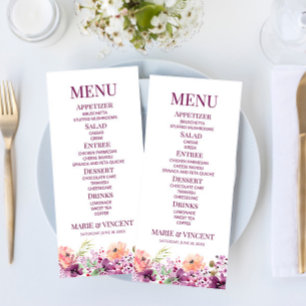 Paars Magenta Paarse Bloem Bloemen Bruiloft Eten Menu
