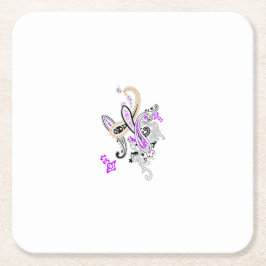 Paars-Magenta, Reddisch Sinaasappel, TealiPaper On Kartonnen Onderzetters