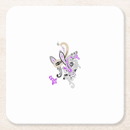 Paars-Magenta, Reddisch Sinaasappel, TealiPaper On Kartonnen Onderzetters (Voorkant)