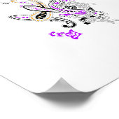 Paars-Magenta, roodachtig Sinaasappel, thealish Bl Poster (Hoek)