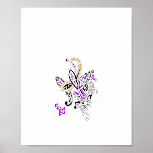 Paars-Magenta, roodachtig Sinaasappel, thealish Bl Poster (Voorkant)