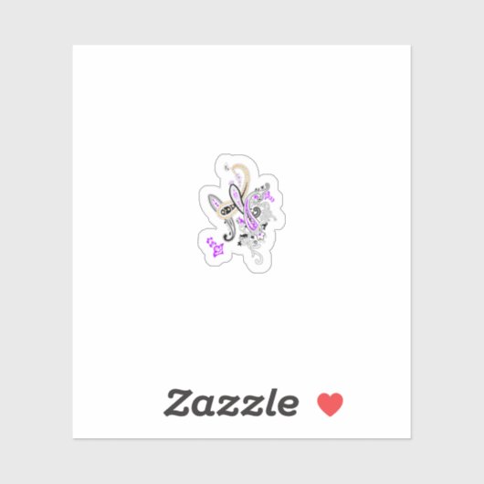 Paars-Magenta, roodbaard, op maat gesneden vinylSt Sticker (Vel)