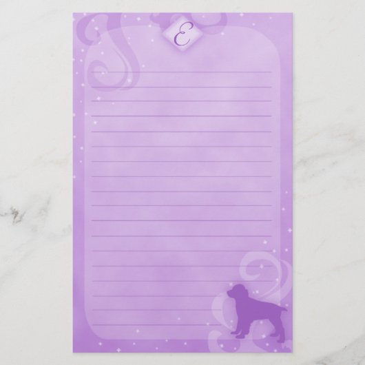 Paars Magic English Springer Spaniel Stationery Briefpapier (Voorkant)