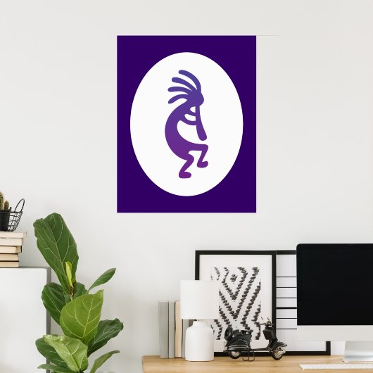 Paars Magic Kokopelli Poster (Thuiskantoor)
