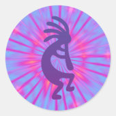 Paars Magic Kokopelli Ronde Sticker (Voorkant)